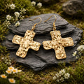 Gold Cross Earrings