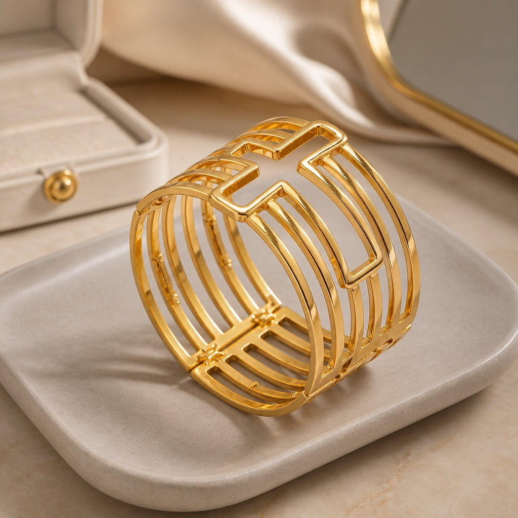 Gold Cross Bracelet Cuff